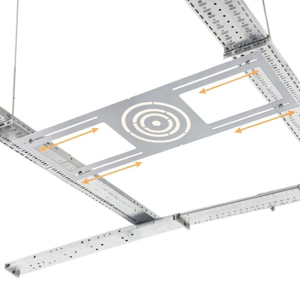 72 Pack New Construction Mounting Plate with 3-4-6" Round Hole –26× 8" Galvanized Steel Recessed LED Light Plate in Wafer Light Bracket, Thin Recessed Ceiling Light with Junction Box-2
