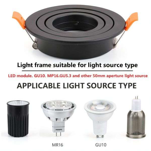 GU10 Downlight Housing 2-Piece Black by BRENDAXIN Adjustable Aluminum-6