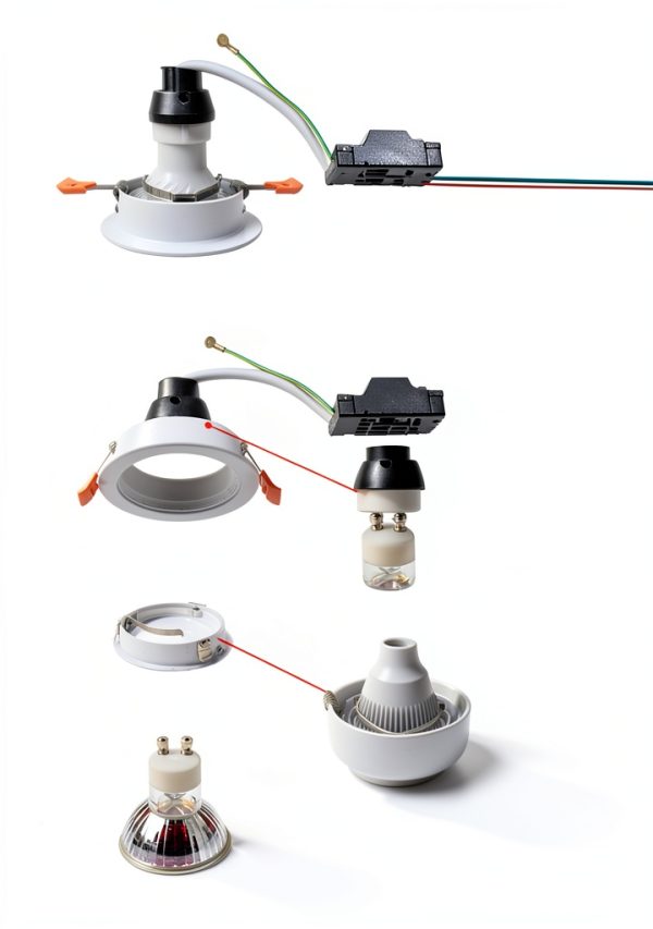 GU10 Downlight Housing 2-Piece Black by BRENDAXIN Adjustable Aluminum-8