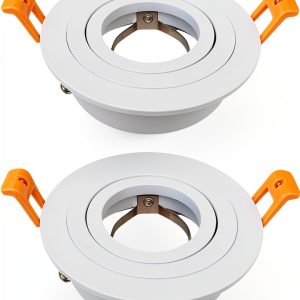 BRENDAXIN 2 Round White GU10 Downlight Housing – Aluminum 25° Angle-0