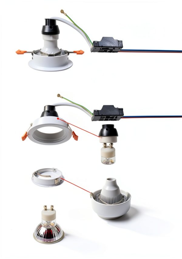BRENDAXIN 2 Round White GU10 Downlight Housing – Aluminum 25° Angle-7